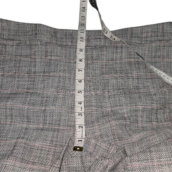 Tahari Grey and Pink Plaid Women's Career Academia Pants Size 14P‎ Petite New+ - Picture 3 of 12